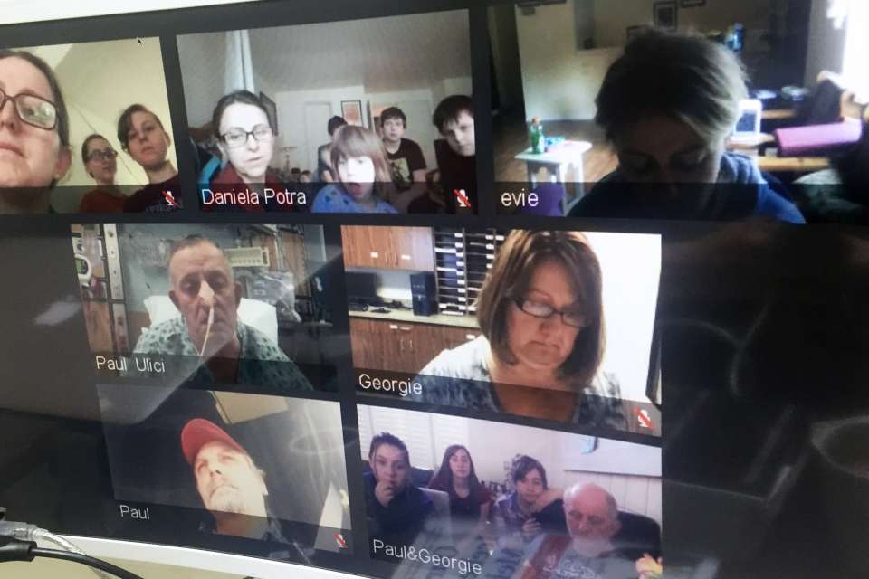 A computer screen showing a video chat.