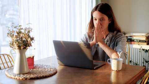 Woman frustrated at work