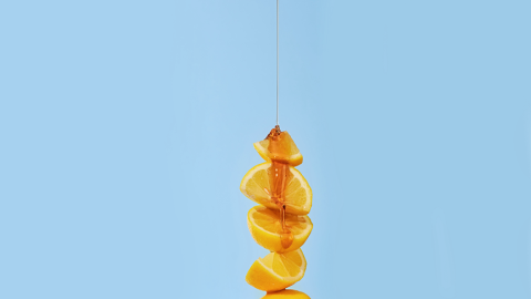 Lemon slices with honey drip