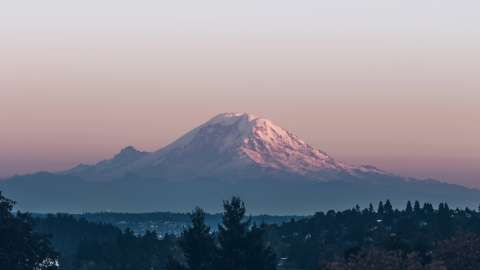 Mount Rainier at dusk