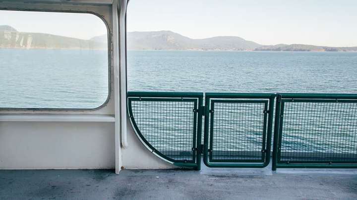 Side Rail And Enclosure On Upper Deck of Passenger Ferry Boat