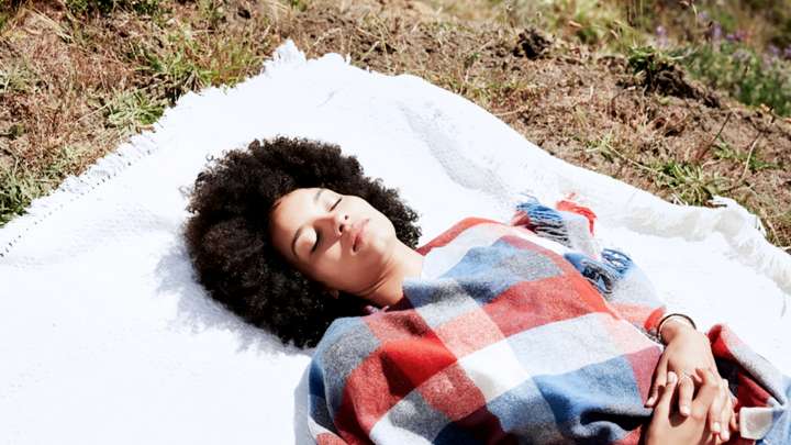 Woman lying in the sunshine