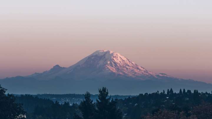 Mount Rainier at dusk