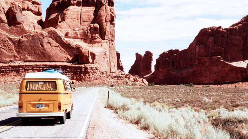 VW Vanagon in Desert