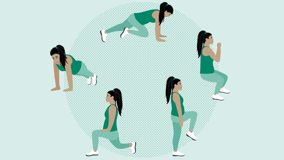 an illustration of a woman doing different exercises