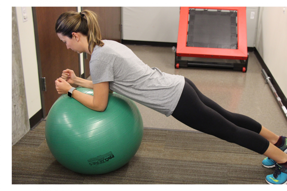 plank exercise on stability ball