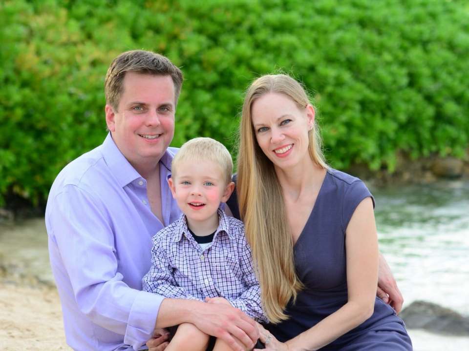 Lacey Siekas with her husband and son