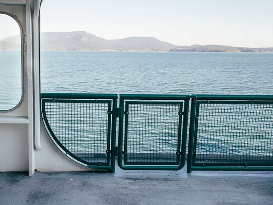 Side Rail And Enclosure On Upper Deck of Passenger Ferry Boat