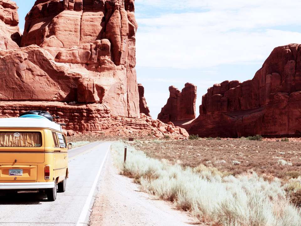 VW Vanagon in Desert