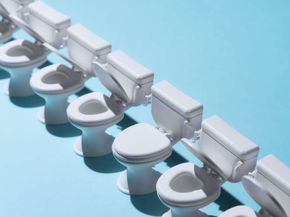 A row of small toilets