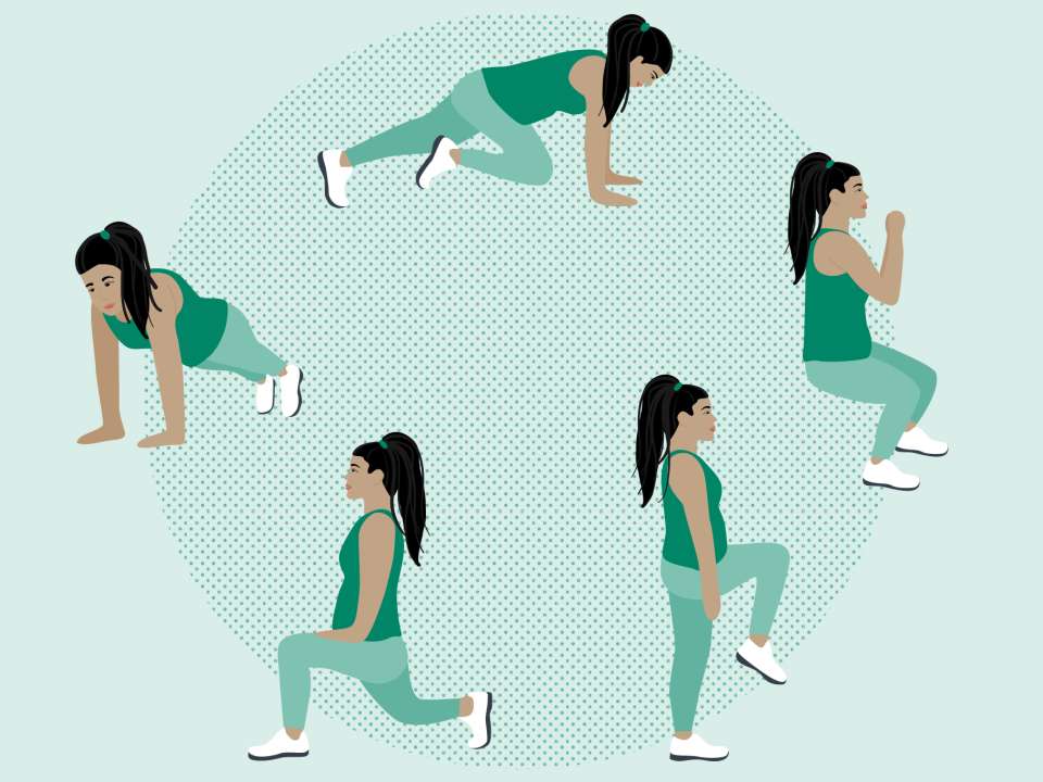 an illustration of a woman doing different exercises