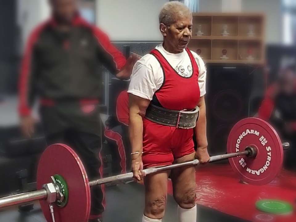 Winifred Pristell lifting weights